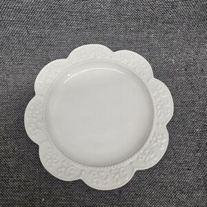 Princess House Marbella Salad Plate 8.25" White Scalloped Embossed Excellent